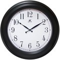 Infinity Instruments Classic Black - 24" Black Round Wall Clock, Silent Movement 15212BK-4025